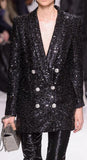 Double-Breasted Sequinned Blazer