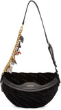Small Velvet Jacquard Logo Belt Bag - Blue or Black