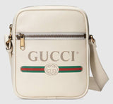 Print Messenger Bag, White