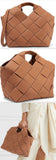 Woven Textured-Leather Tote