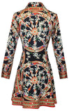 Floral and Wheel Printed Dress