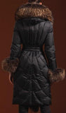 Belted Fur-Trim Puffer Coat
