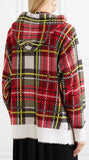 Distressed Tartan Hooded Top
