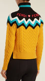 Multicolour Roll-Neck Wool and Cashmere Blend Sweater, Yellow