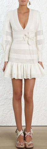 Corsage Linear Mini Dress