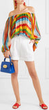 Oversized Striped Silk-Chiffon Top