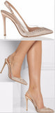 Embellished Sling-Back Pumps in Nude or Red - DESIGNER INSPIRED FASHIONS