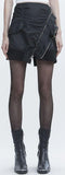Black V-Neck Bomber Jacket and Deconstructed Bomber Skirt Set