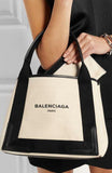 Navy Cabas Small Logo Tote Bag
