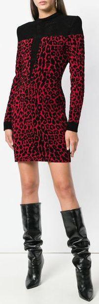 Open-Knit and Leopard Dress