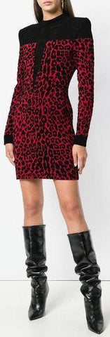 Open-Knit and Leopard Dress
