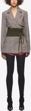 Back Sleeve Slit Cropped Trench Coat
