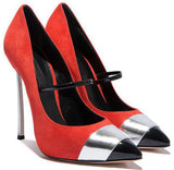Red Suede Blade Pump - DESIGNER INSPIRED FASHIONS