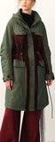 Fringed Two-Tone Parka Coat *Low Stock*
