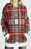 Distressed Tartan Hooded Top
