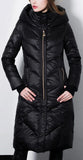 Hooded Paneled Puffer Coat in Black