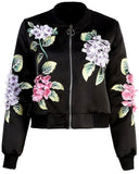 Floral Appliques Bomber Jacket