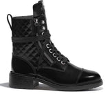 Black Leather Lace-up Boots