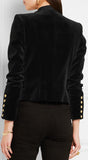 Double-Breasted Black Velvet Jacket - DESIGNER INSPIRED FASHIONS
