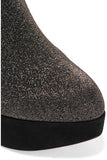'More Is More' Metallic Jersey Over-the-Knee Jersey Sock Boots - DESIGNER INSPIRED FASHIONS