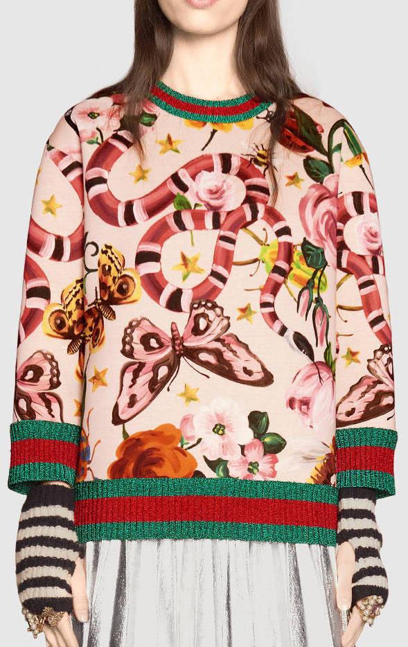 Garden Exclusive Printed Sweatshirt in Light Pink - DESIGNER INSPIRED FASHIONS
