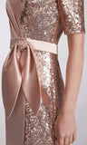 Half Sequin and Satin Gown