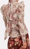 Unbridled Chevron Silk Blouse