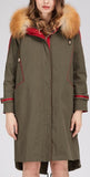 Fox Fur Hooded Rabbit Fur Lined Parka Coat