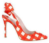 Gingham Slingback Sandals - (Orange, Blue, Red, Green) - DESIGNER INSPIRED FASHIONS
