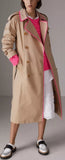 Tape Detail Cotton Gabardine Trench Coat