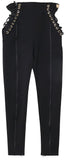 Black Side-Lace-Up Pants - DESIGNER INSPIRED FASHIONS