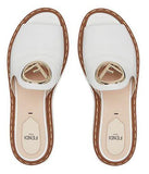 Logo Leather Wedge Sandals - Black or White