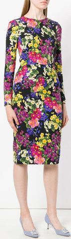 Floral Print Fitted Dress