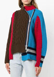 Multi-Panel Cable-Knit Sweater