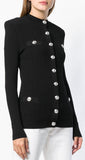 Button-Embellished Cardigan