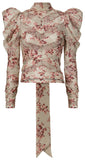 Unbridled Chevron Silk Blouse