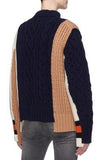 Multi-Panel Cable-Knit Sweater