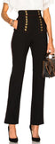 Black High-Waist Military Trousers