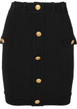 Button-Embellished Knit Top and Skirt Set