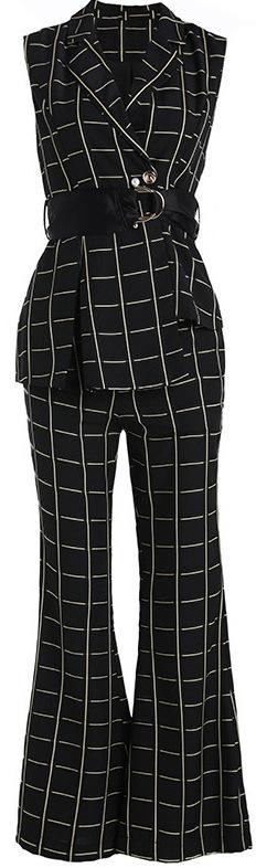 Sash-Belted Vest-Top and Pant Suit