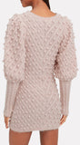 Fleeting Bauble Blouson-Sleeve Dress, Pink