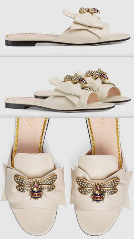 Leather Slide with Bow