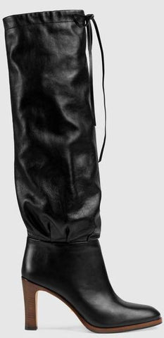 Leather Mid-Heel Boots