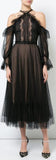 Black Lace Cold Shoulder Dress