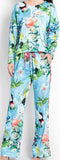 Blue Tropical Printed Top and Pant Set