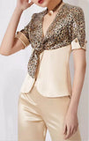 Leopard Embellished Top and Pant Set