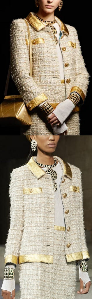 Gold-Trim Tweed Jacket | DESIGNER INSPIRED FASHIONS