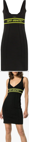 Contrast Logo Band Knitted Mini Dress | DESIGNER INSPIRED FASHIONS