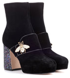 Velvet Plateau Ankle Boots