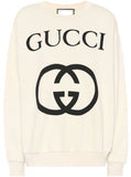 Printed Cotton Sweatshirt, White